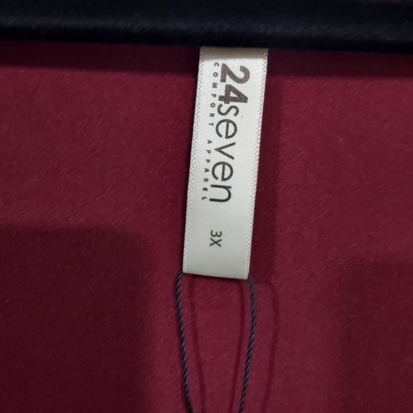 NWOT 24seven Comfort Apparel Wine Fit and Flare Plus Size Dress in Size 3X - Picture 3 of 12